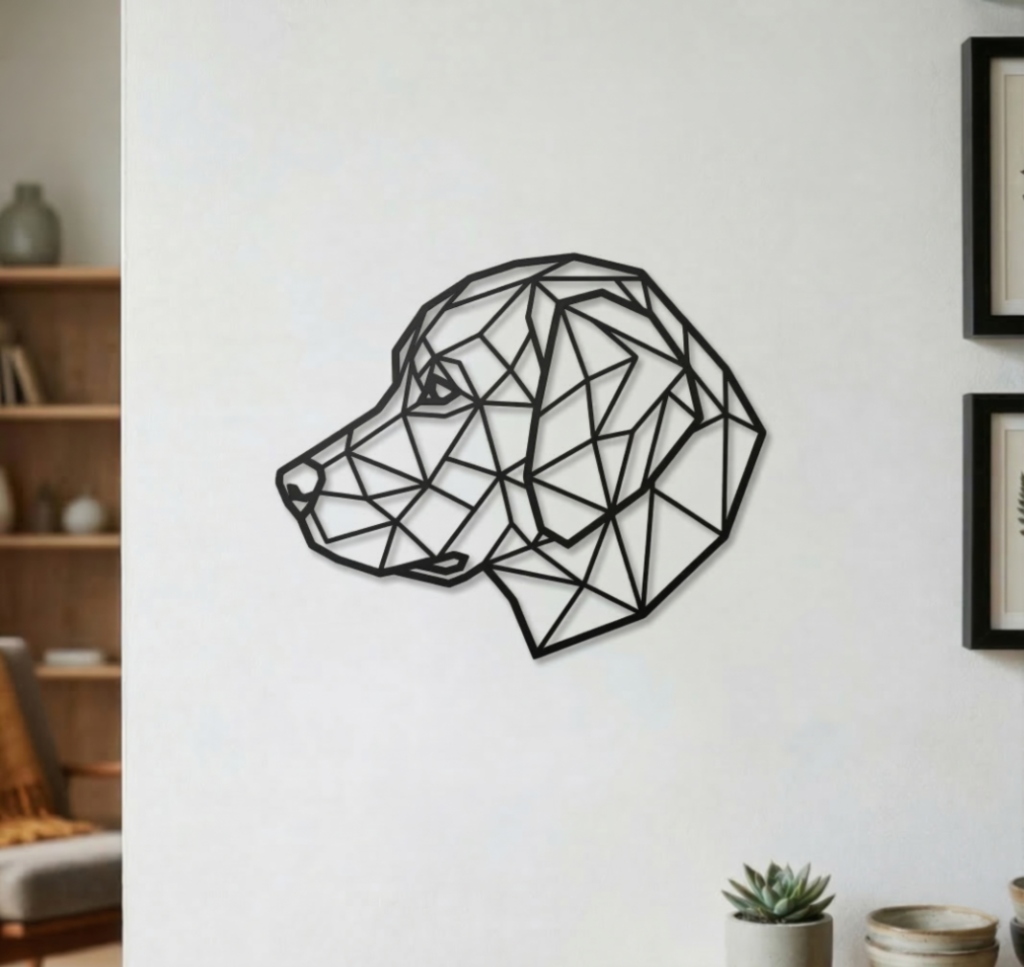 Geometric Golden Retriever Wall Art